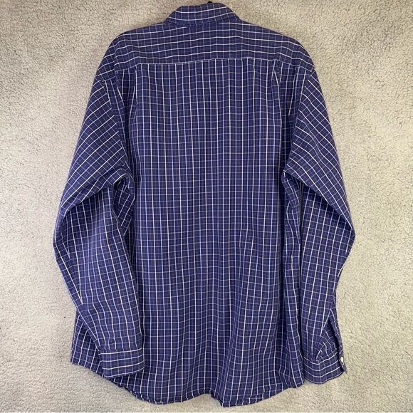 Polo by Ralph Lauren Shirt Westerton Mens Large Blue Plaid Vintage Button Up Off - Picture 5 of 8